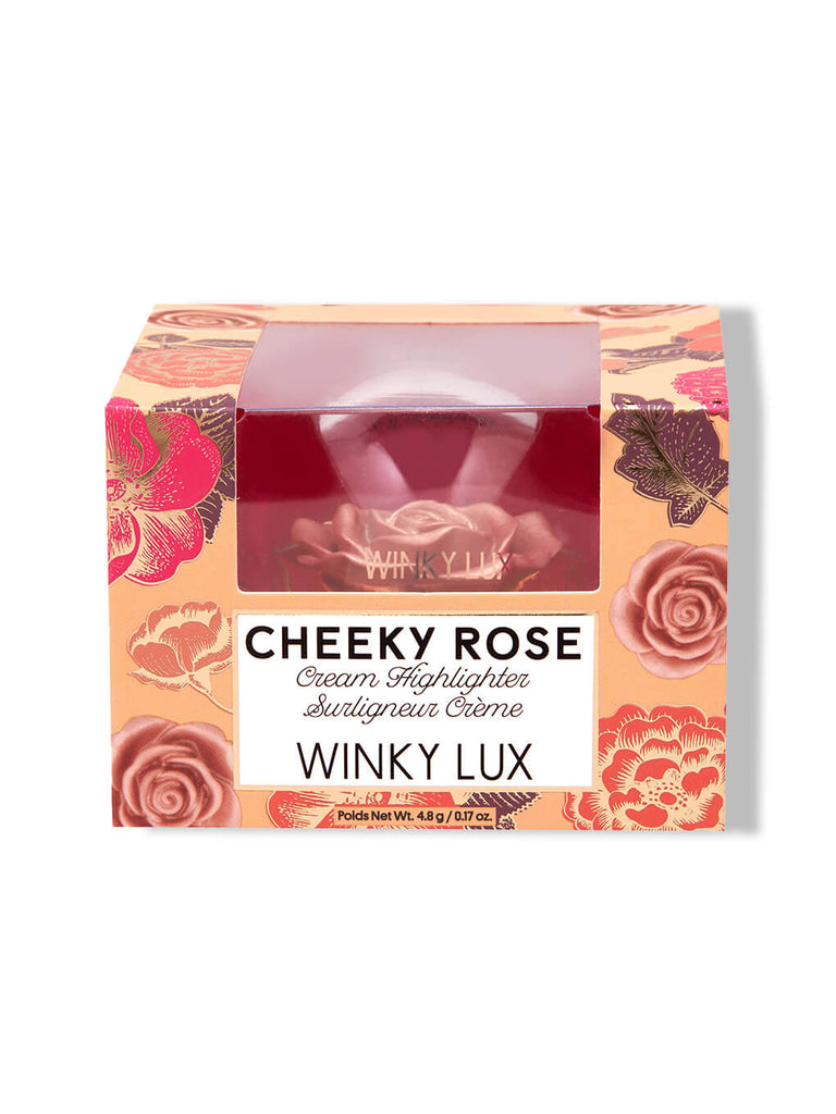 Rosé -- cheeky rose cream highlighter in box on white background