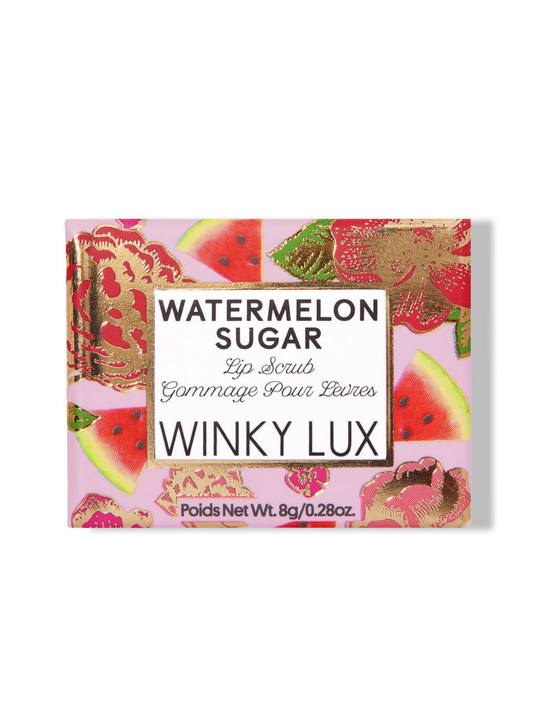 watermelon sugar lip scrub in box on white background