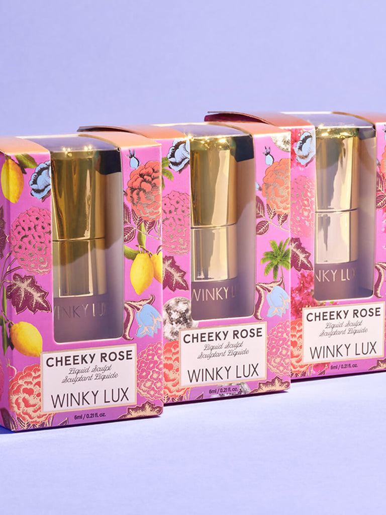 amalfi -- 3 shades of cheeky rose liquid contour sculpt in boxes lined up