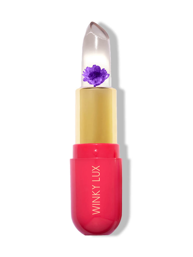 purple -- flower ph lip balm on white background