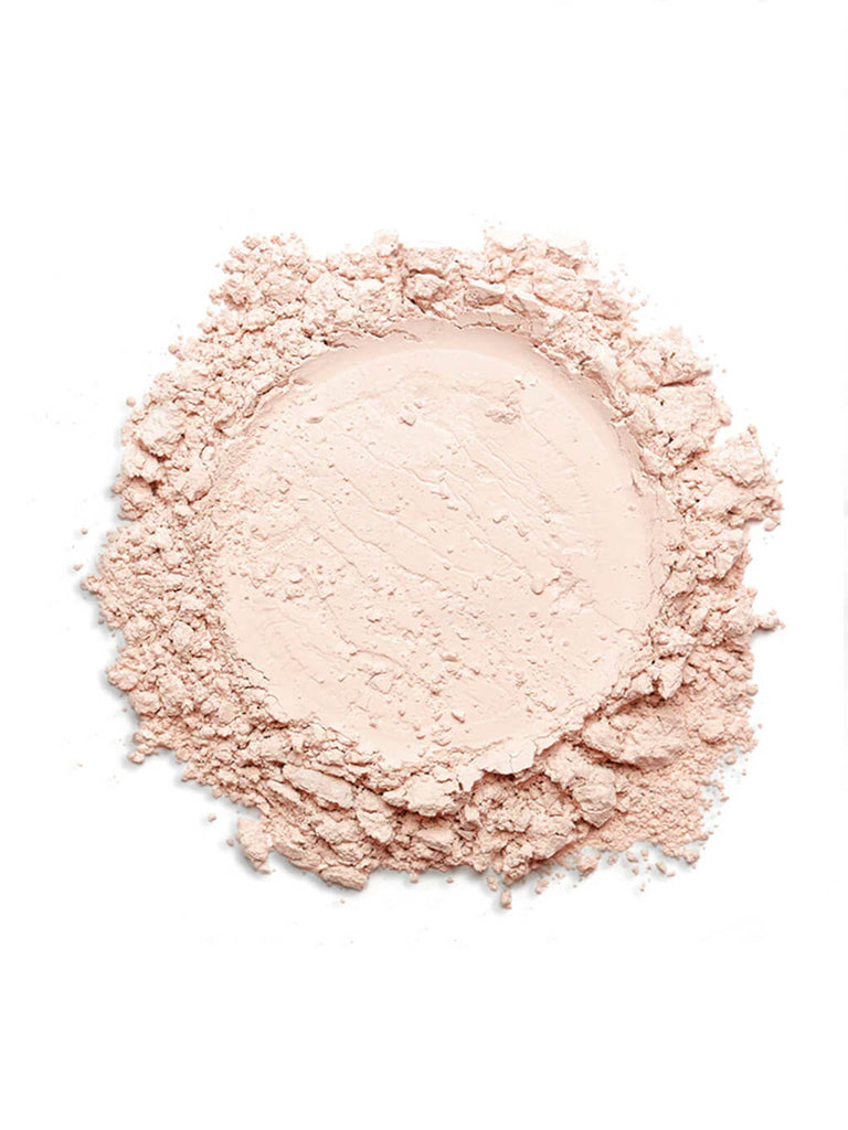 matte point setting face powder swatch on white background