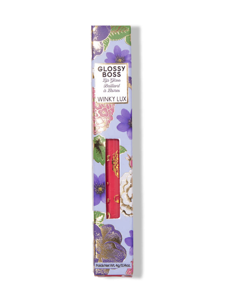 Juicy -- glossy boss lip gloss in box on white background