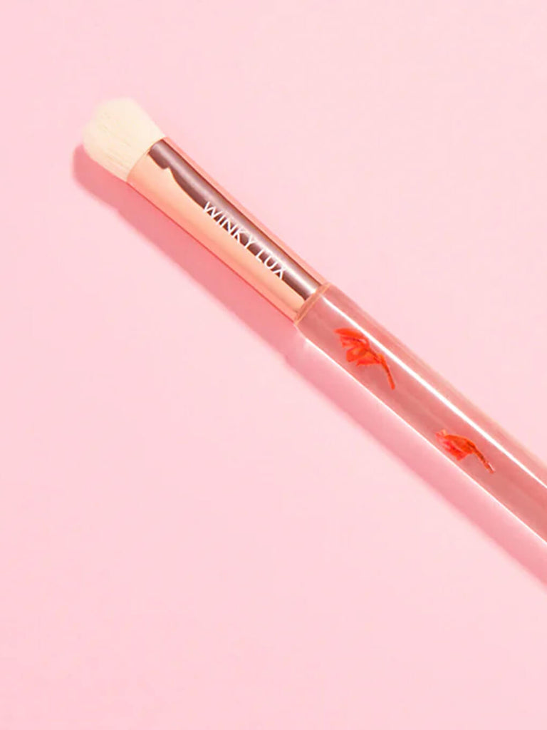 forever flower small eyeshadow makeup brush on pink background