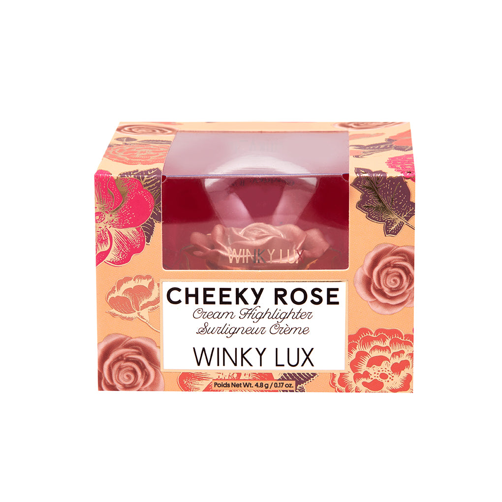 Champagne -- cheeky rose cream highlighter in box on white background