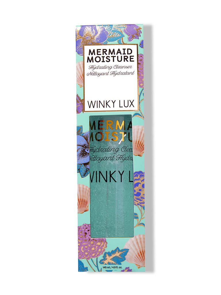 mermaid moisture hydrating face cleanser in box on white background