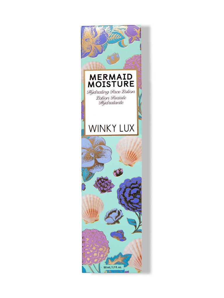 mermaid hydrating face lotion on white background