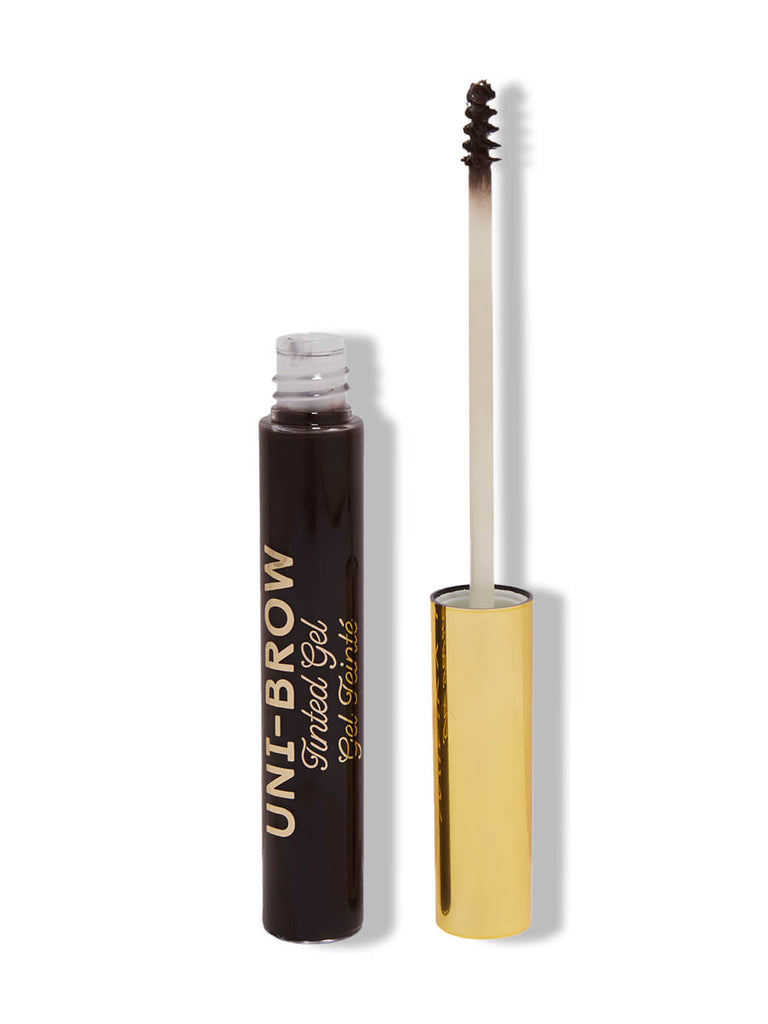 black -- unibrow tinted brow gel on white background
