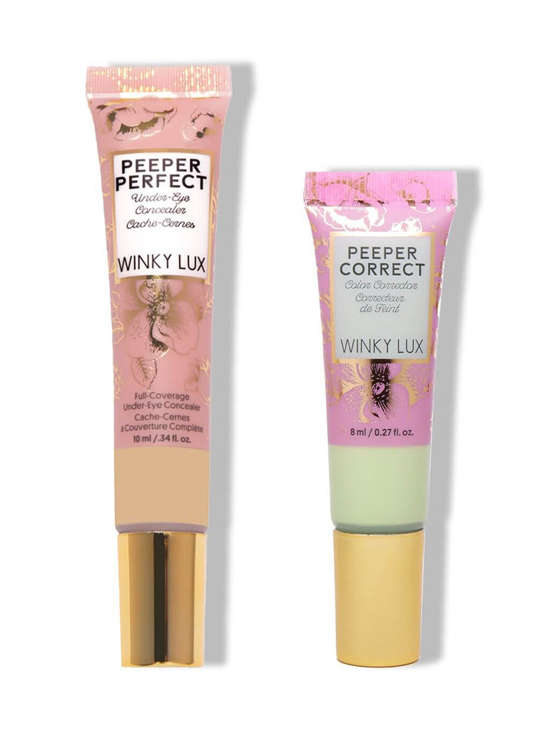 Peeper perfect under eye concealer and peeper color corrector on white background