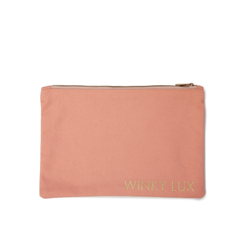 Winky Lux Pink Canvas Pouch