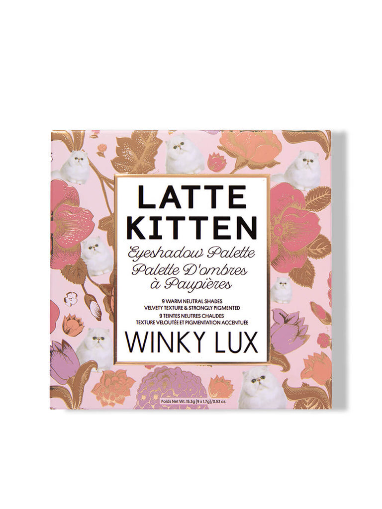 latte kitten neutral eyeshadow palette in box on white background