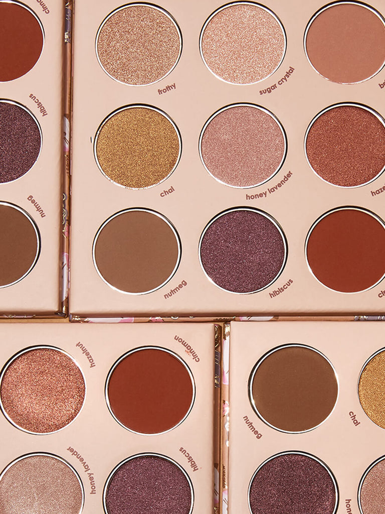 close up of two latte kitten neutral eyeshadow palettes